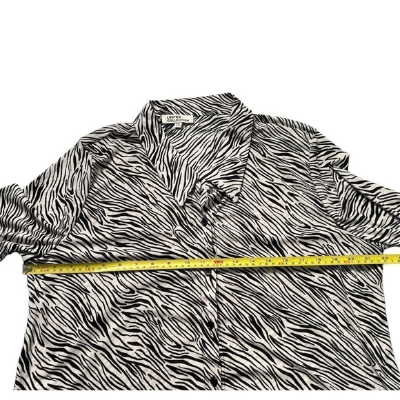 Vintage 90’s Y2K plus size zebra print semi sheer long sleeve blouse - Picture 5 of 7